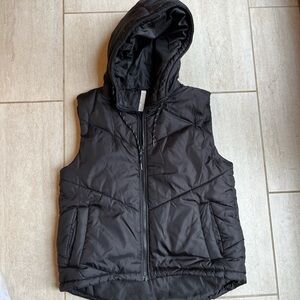 Zella Black Hooded Puffer Vest size M